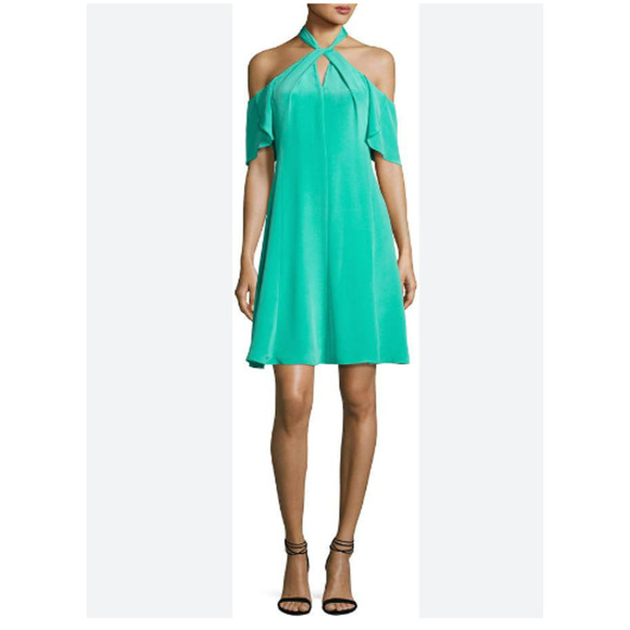 NWT Kobi Halperin Avril Dress Halter Neck Cutout Midi Green Size 2 Retail $595 - Picture 2 of 10